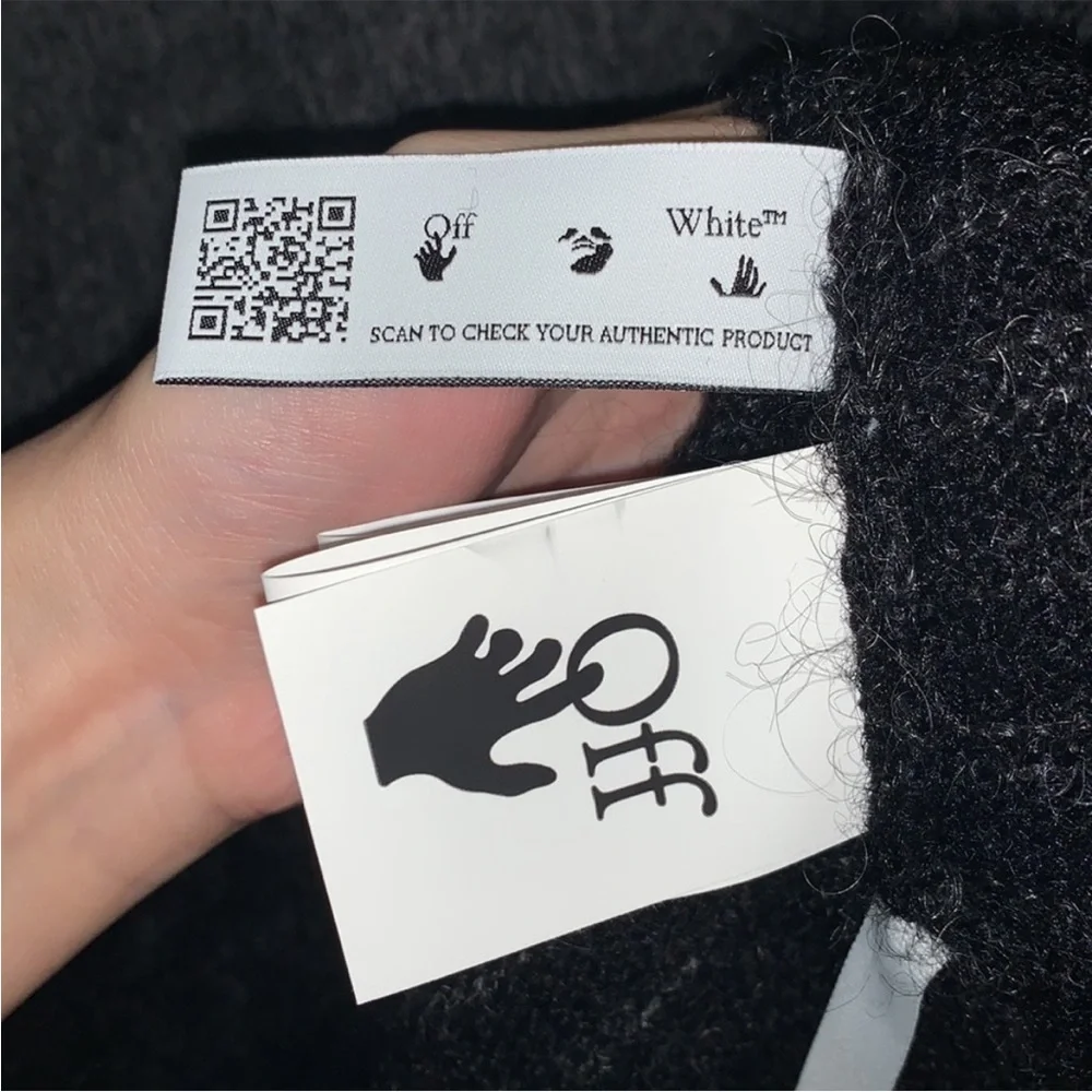 Authentic Off white Diag Arrow knit Mohair Blend Sweater